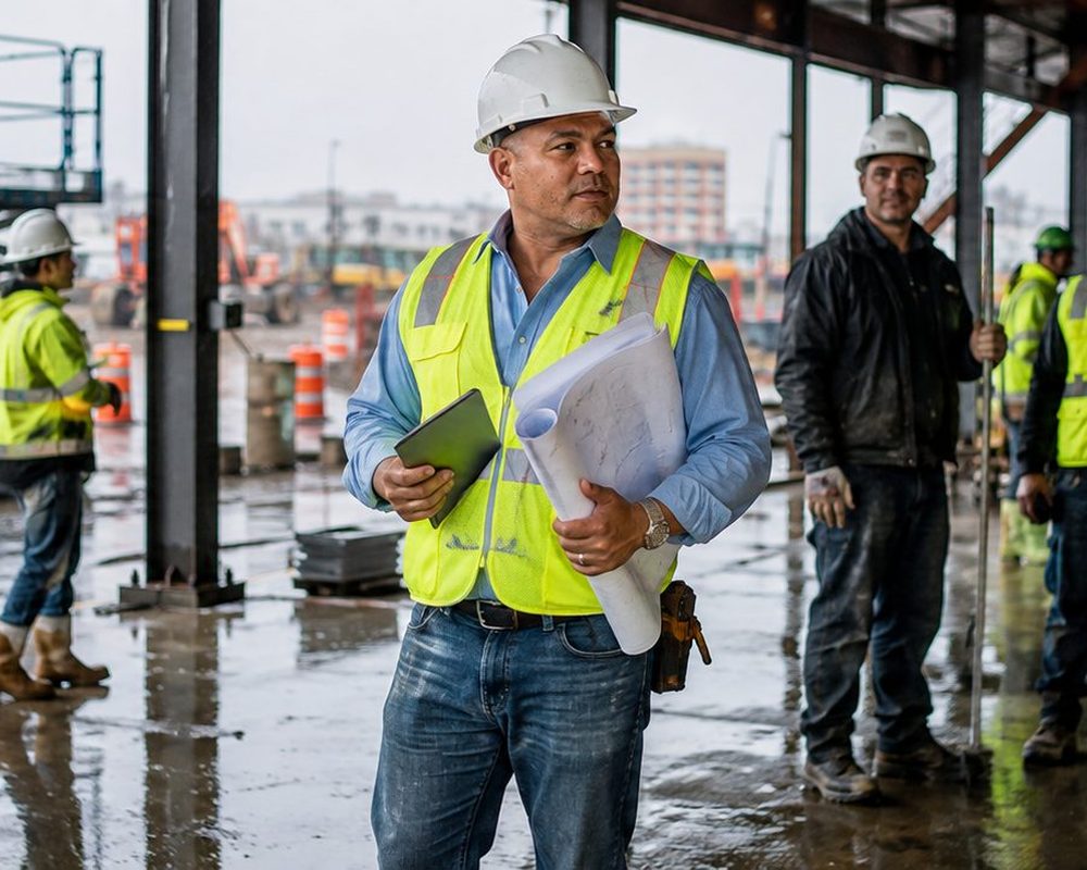 Digital tools reshape skilled trades — Coastal concrete construction crew setting rebar and formwork on an oceanfront job site